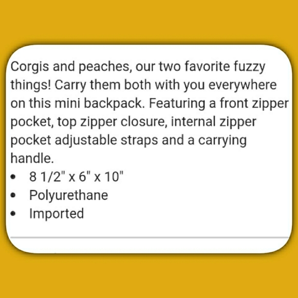 Corgis & Peaches Mini Backpack - Picture 11 of 11